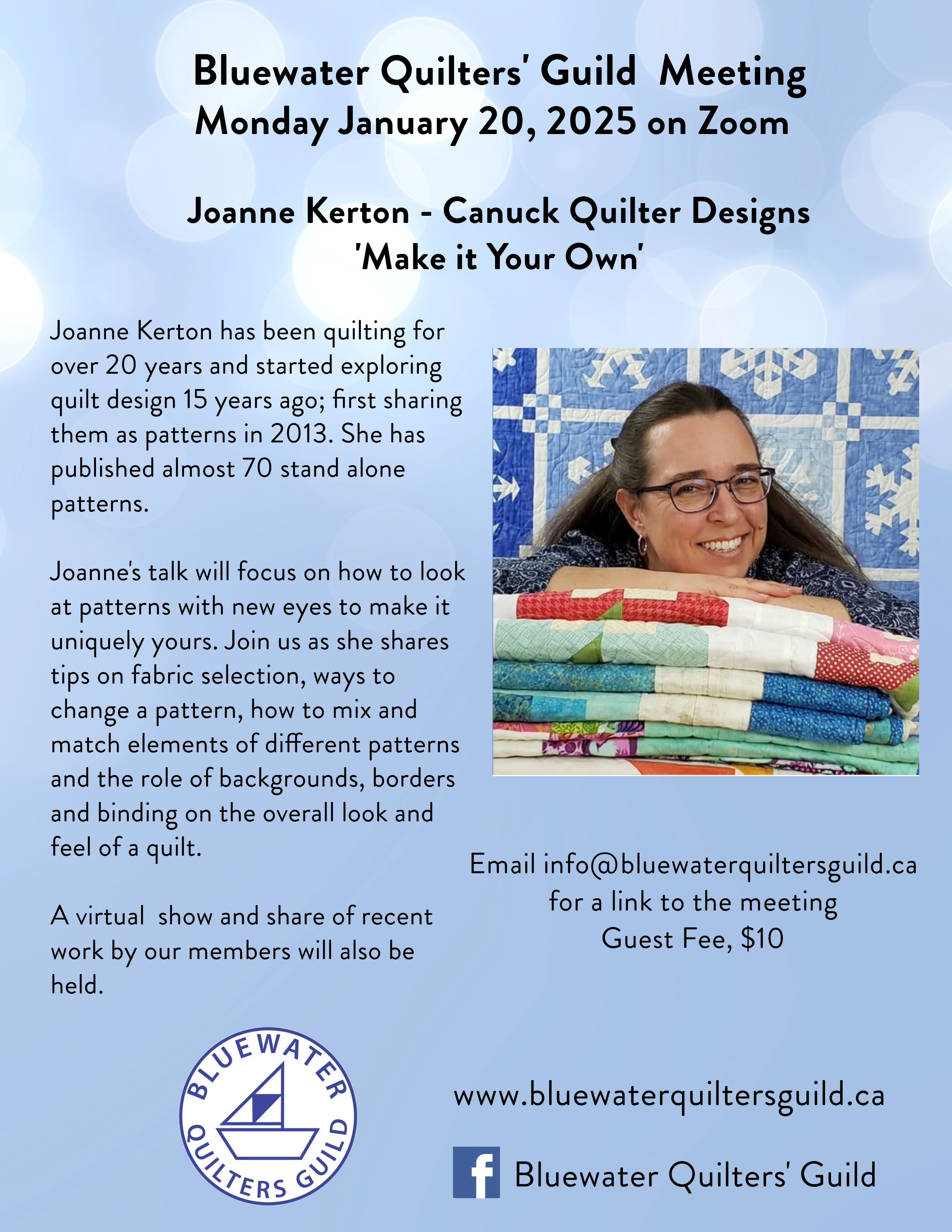 Event image Bluewater Quilters' Guild - Jan 2025 Zoom Meeting